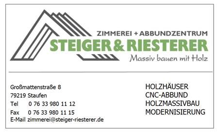 Zimmerei + Abbundzentrum Steiger & Riesterer GmbH